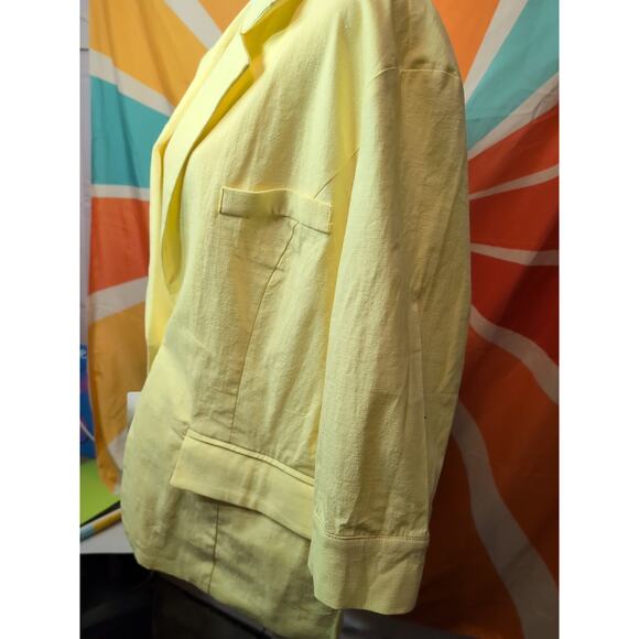 Idealsanxun Women's Yellow Linen Blend Blazer 2XL(87) - Picture 4 of 8